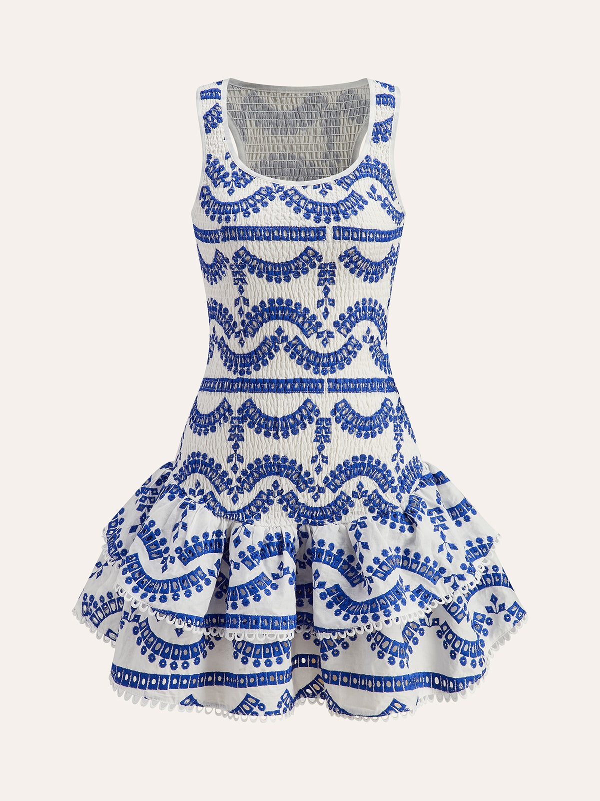 Indigo Bloom Ruffle Elbise