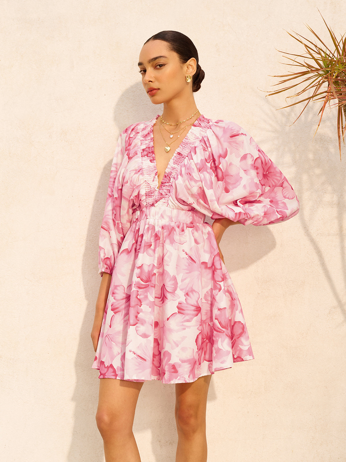 Flora Romance Çiçek Desenli Mini Elbise